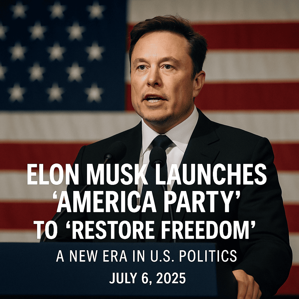 Elon Musk Launches ‘America Party’ to “Restore Freedom” — A New Era in U.S. Politics